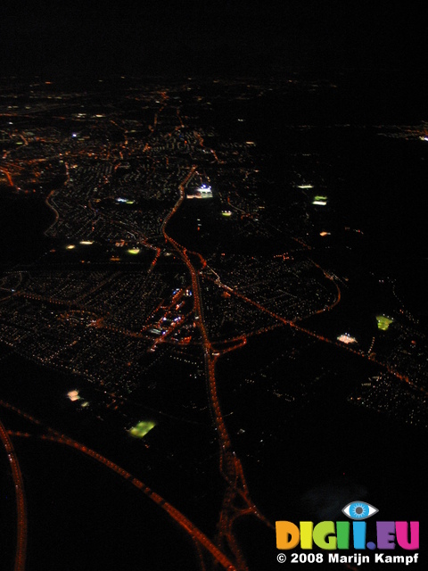 28436 Night time Netherlands from the air